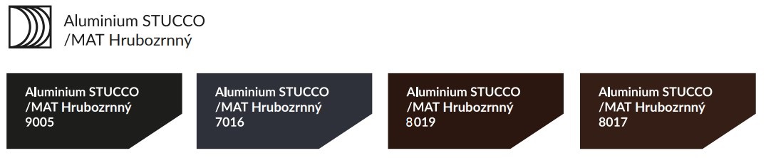 Vzorník Aluminium STUCCO MAT hrubozrnný_1